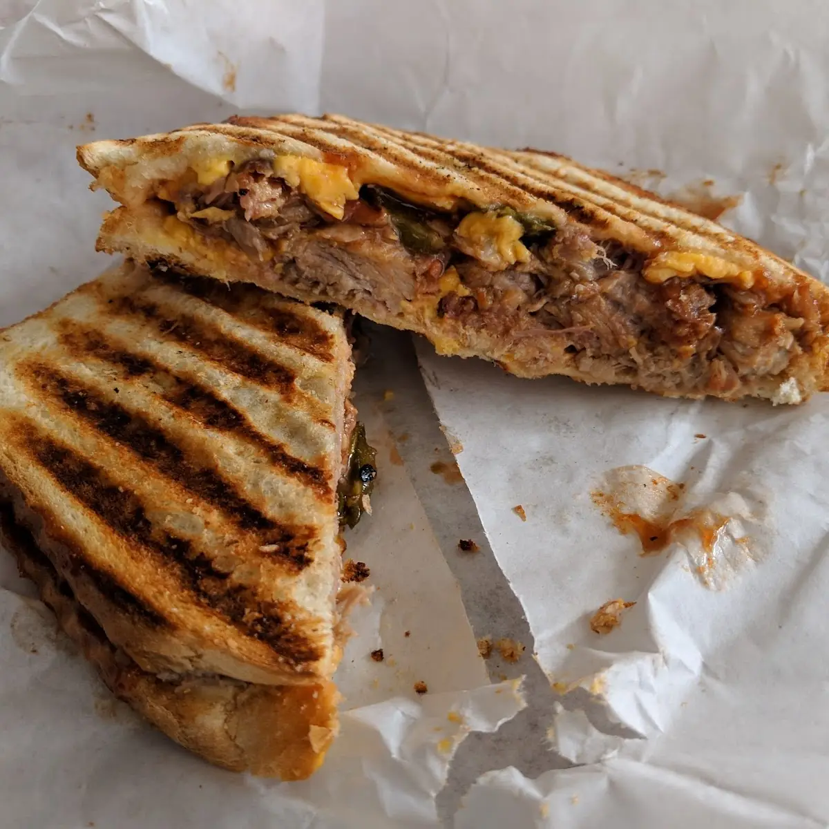 Pulled Pork Grilled Cheese Sandwich