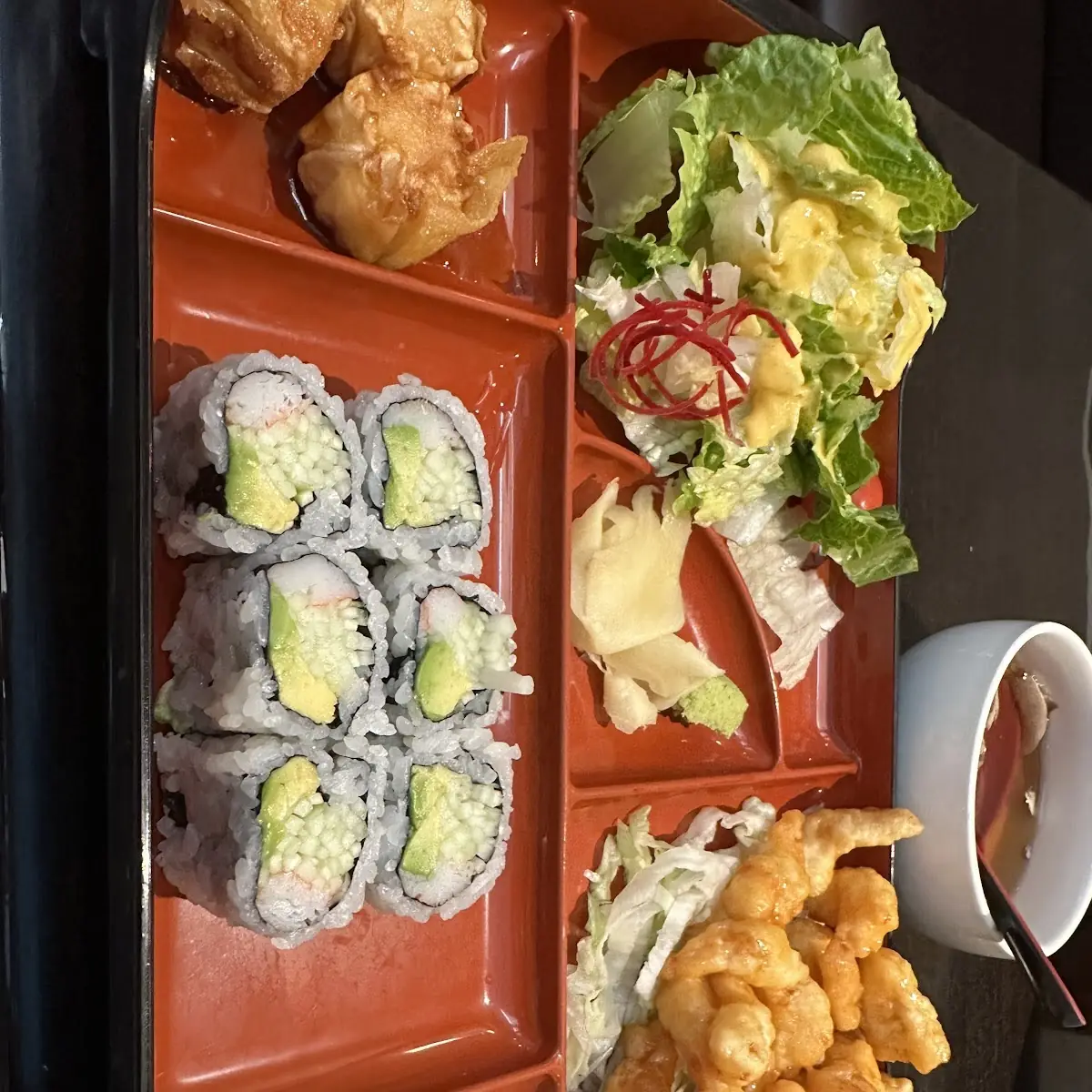 Chicken Teriyaki Shrimp Veggie Tempura & Spring Roll
