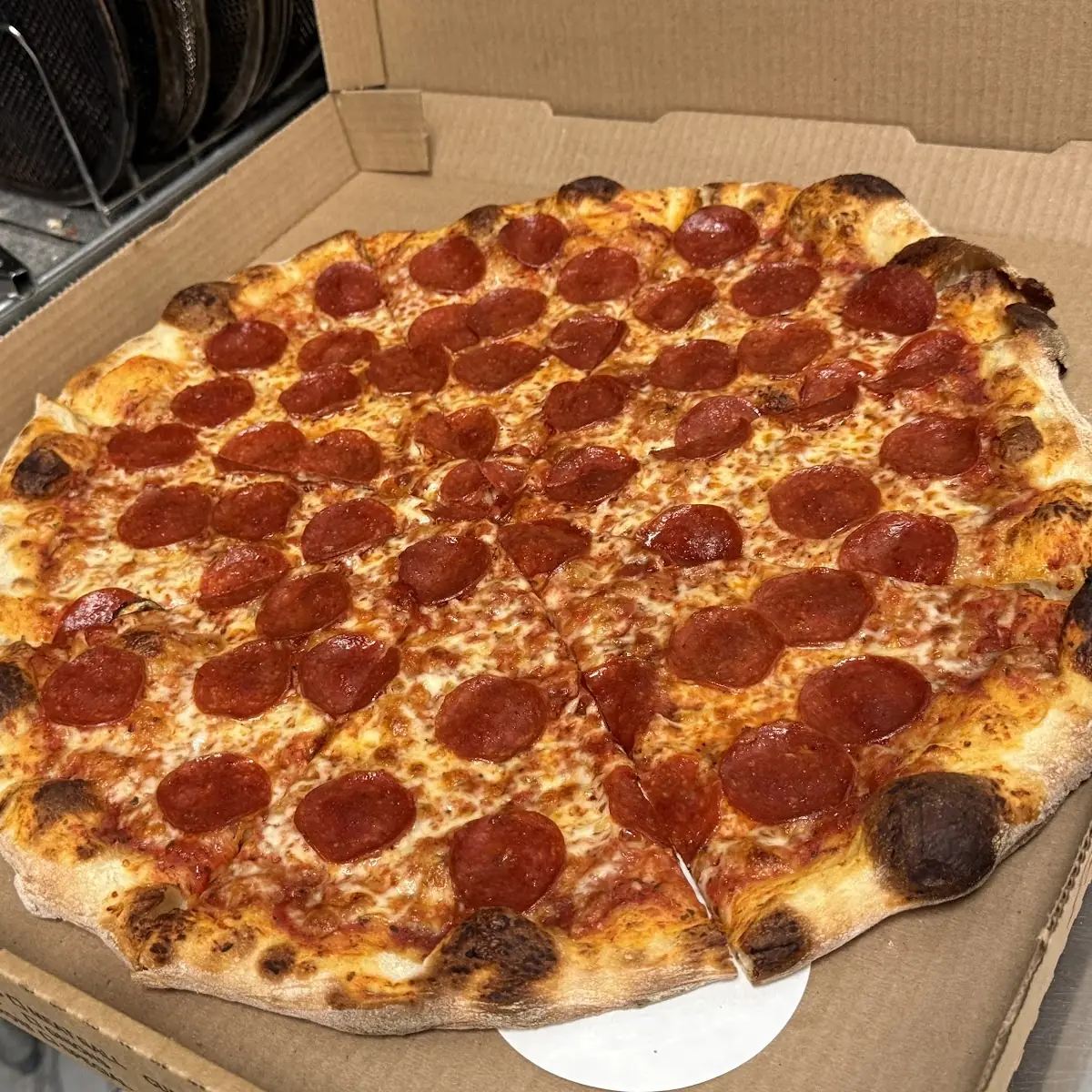 Thin Crust Pizza with Meat and Basil