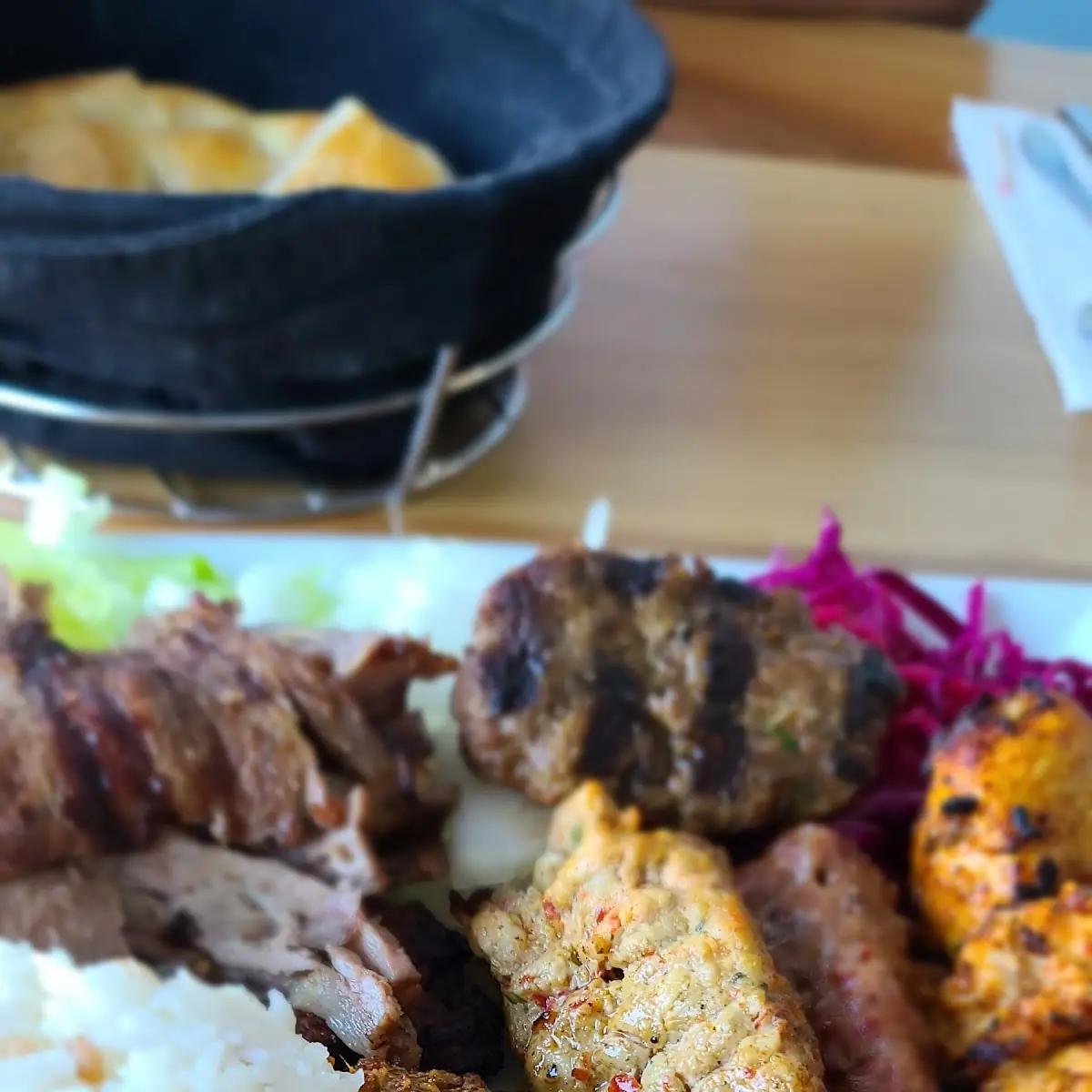 Mixed Grill Kebab Plate with Rice