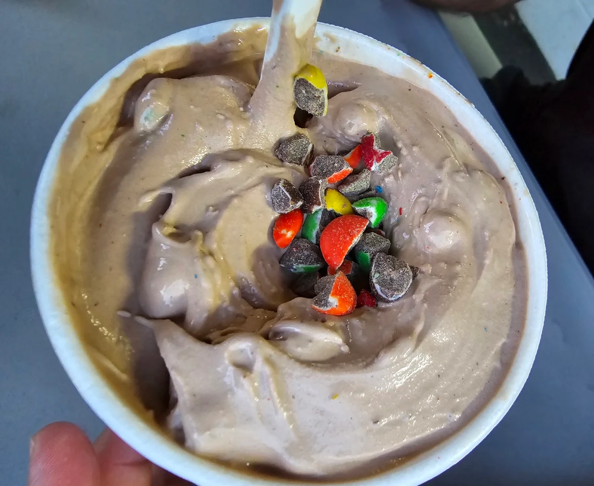 Chocolate Ice Cream with M&ms