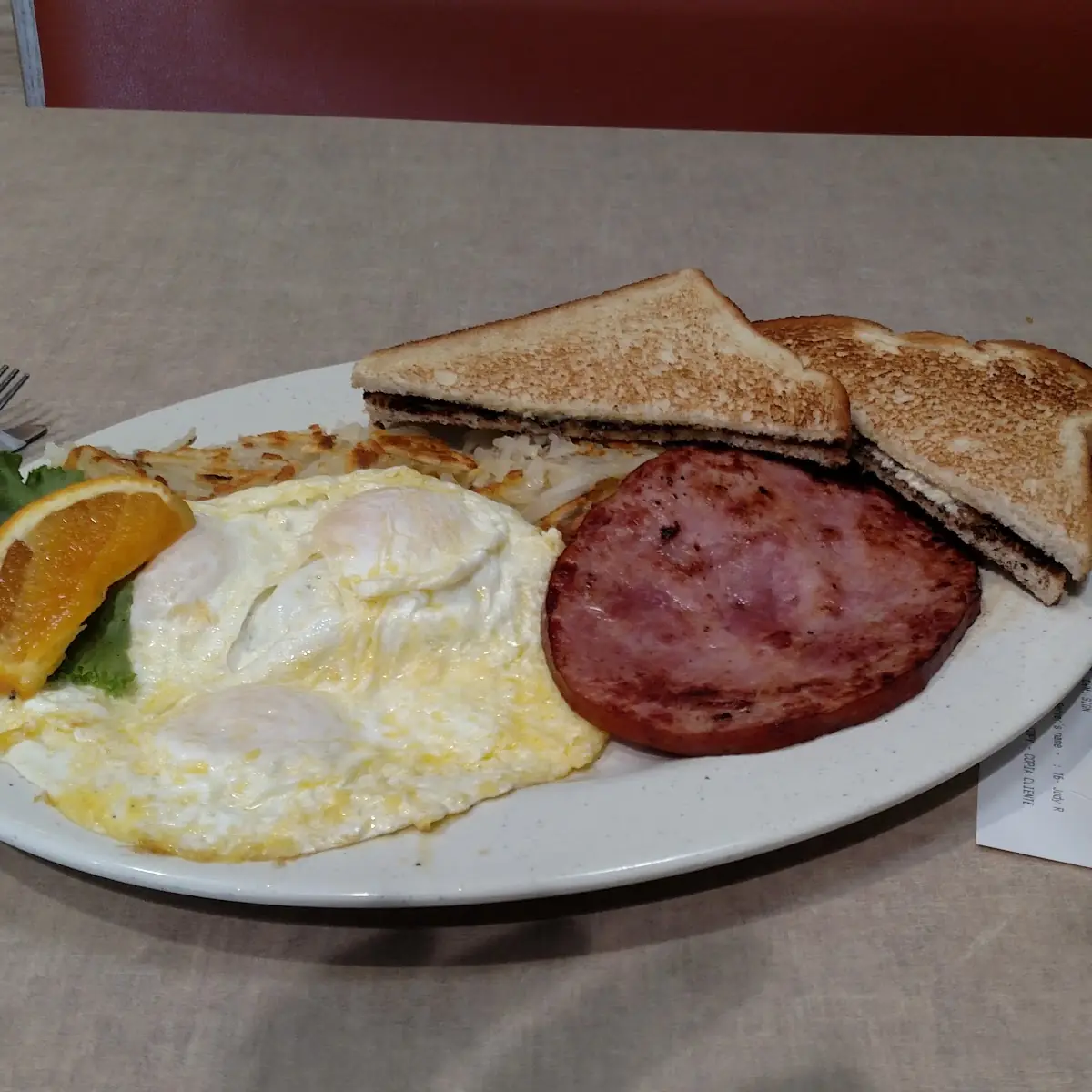 Ham and 3 Eggs Hash Browns