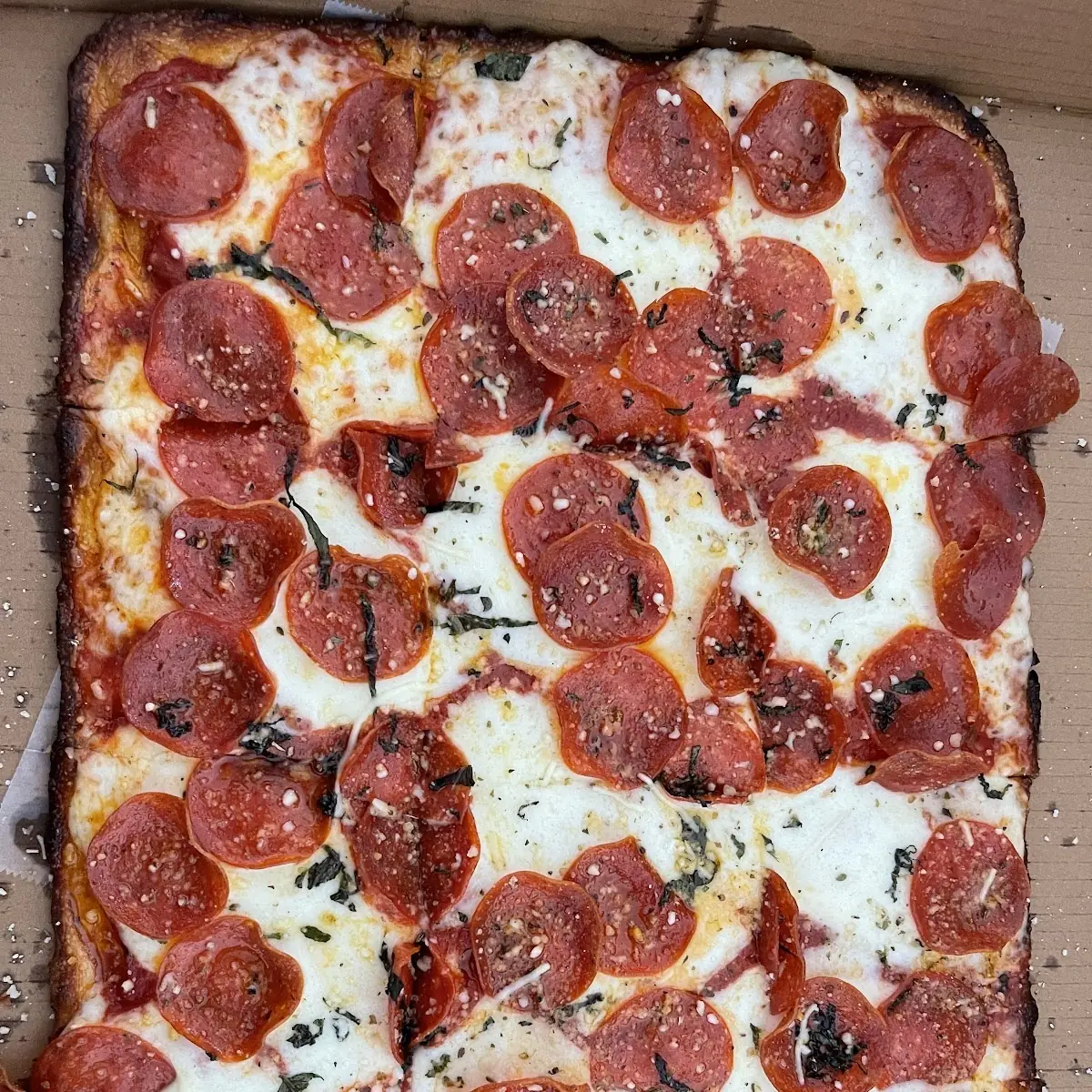 Grandma Pie with Pepperoni