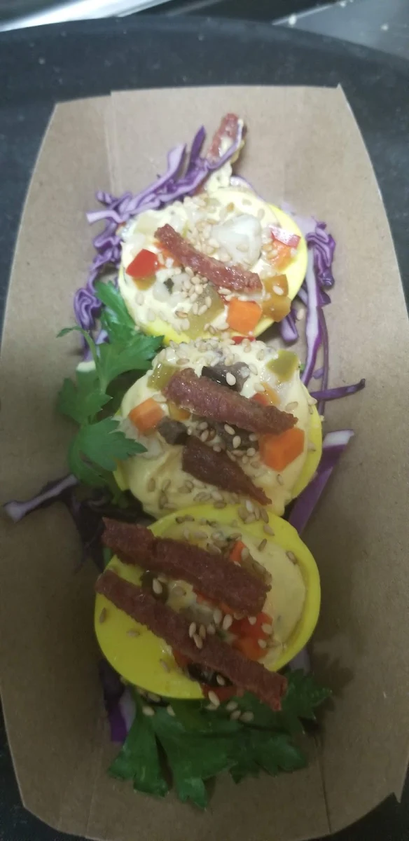 Mardi Gras Deviled Eggs