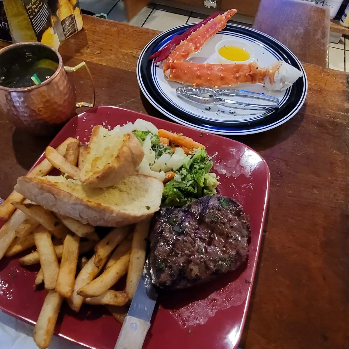 Waygu Sirloin Steak and Crab