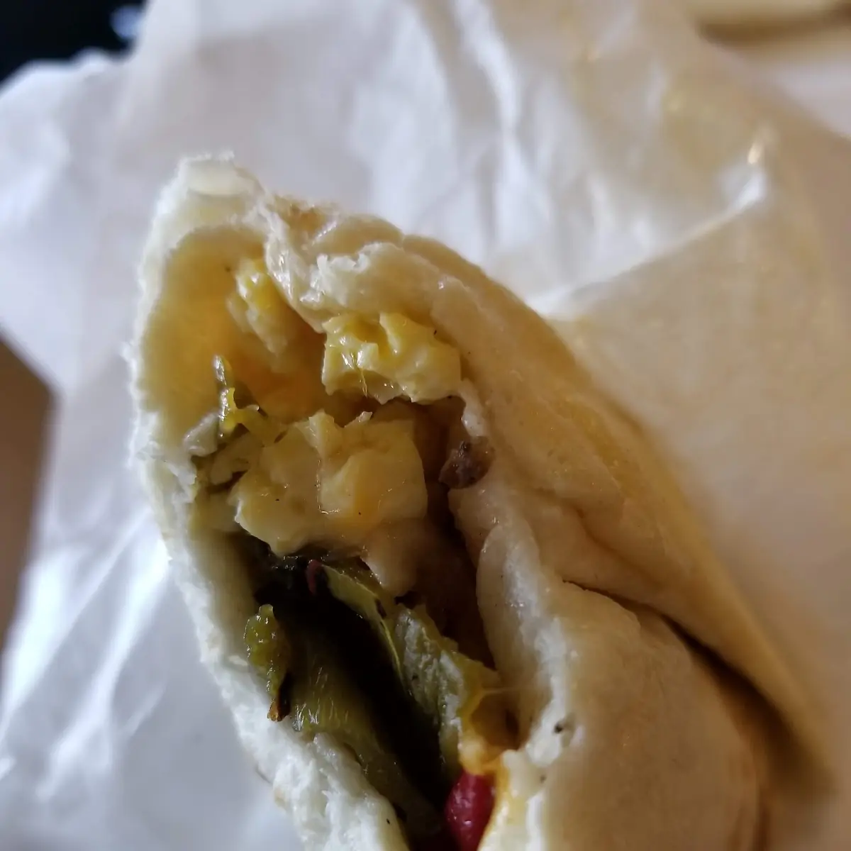 Breakfast Burrito with Egg Cheese and Green Chili