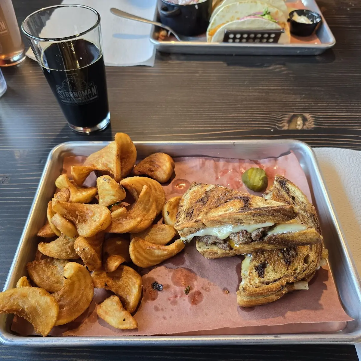 Brisket Burger Patty Melt & Sidewinder Fries