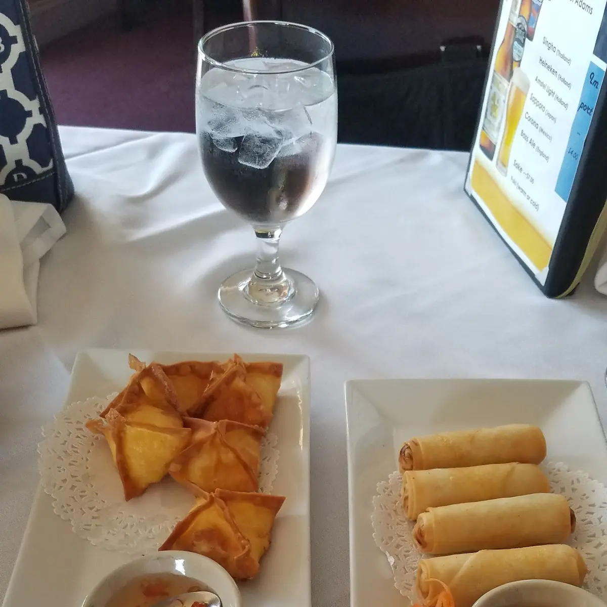 Crab Rangoon and Spring Roll