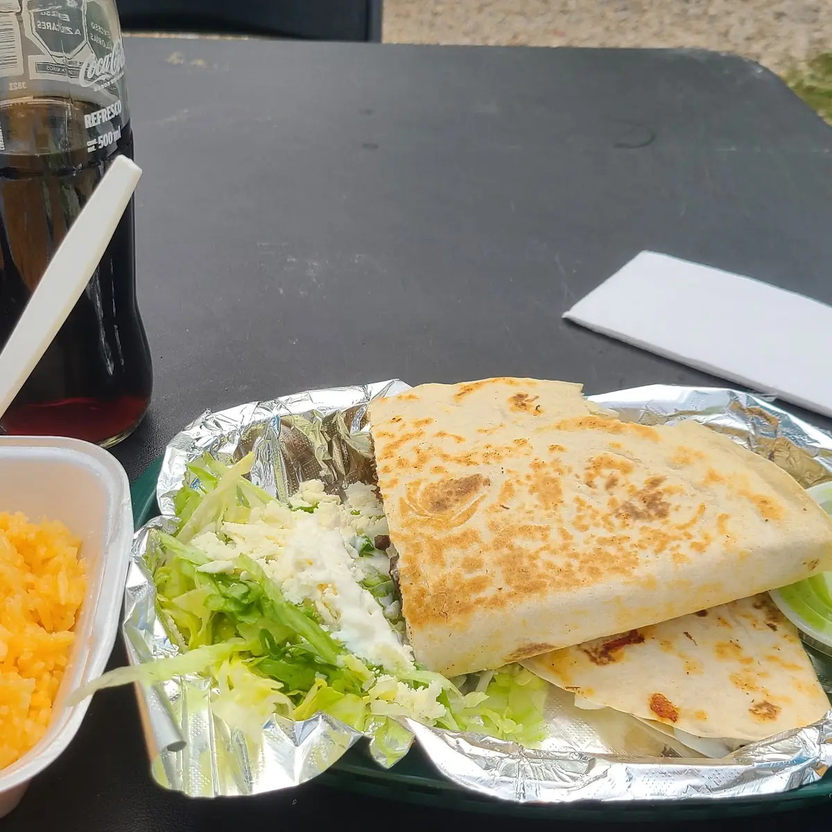 Cheese Quesadilla and Spanish Rice