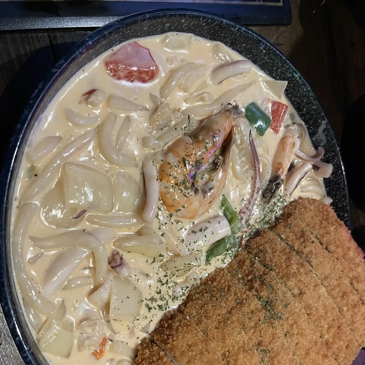 Seafood Cream Udon Noodles