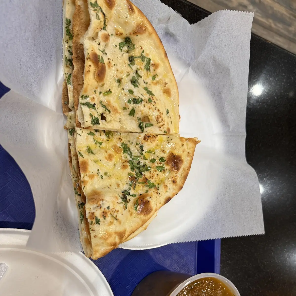 Garlic Naan and Shahi Paneer