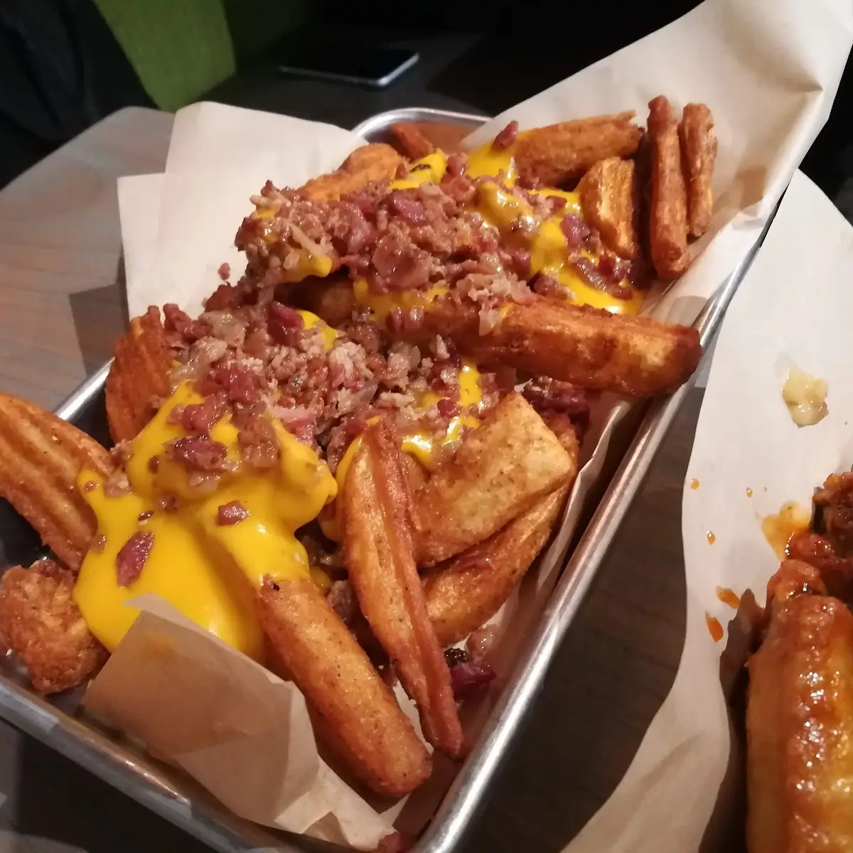 Wedge Fries with Bacon and Cheese Sauce