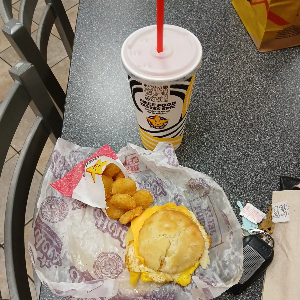 Egg and Cheese Biscuit w Potato Rounds