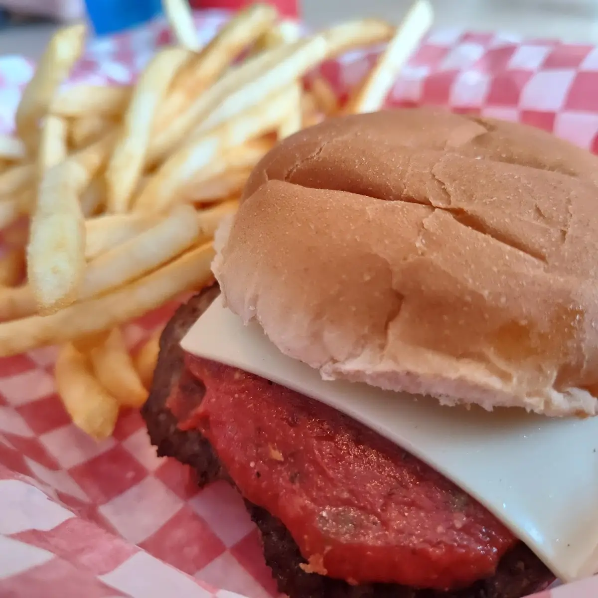 Pizza Burger and Fries