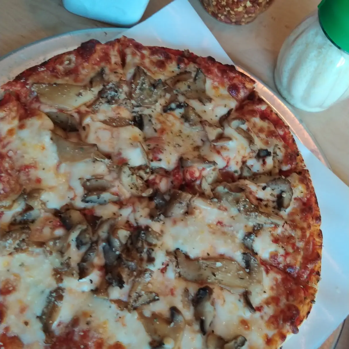 Small Cheese Pizza with Mushrooms
