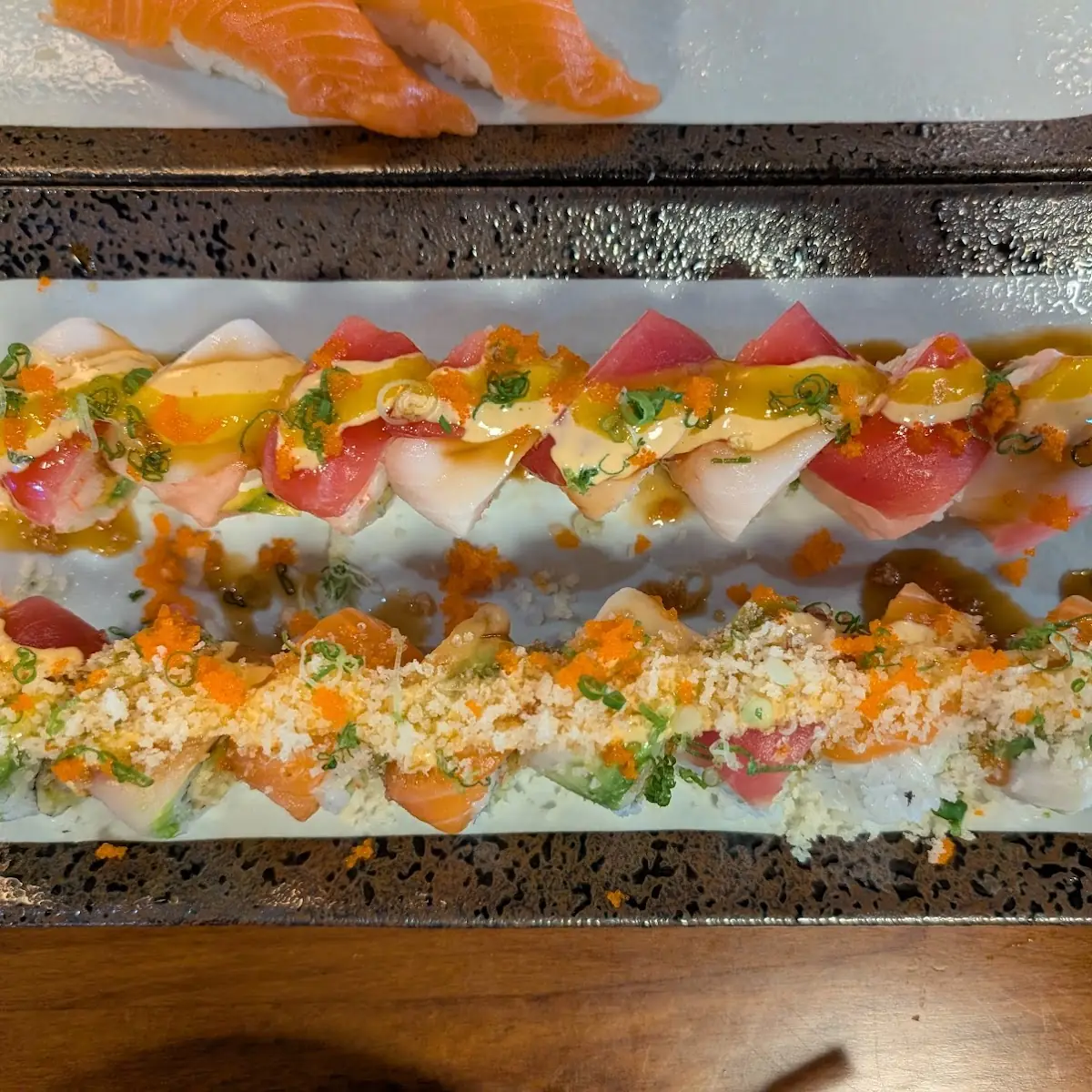 Sushi Rolls and Shrimp Tempura