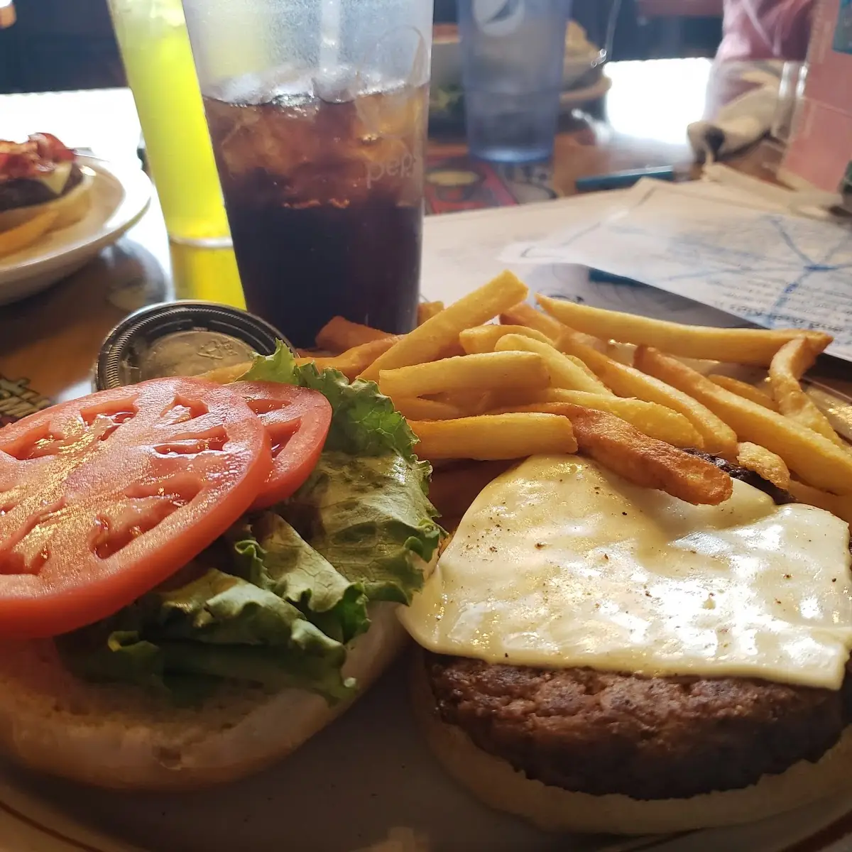 Cheese Burger and Fries