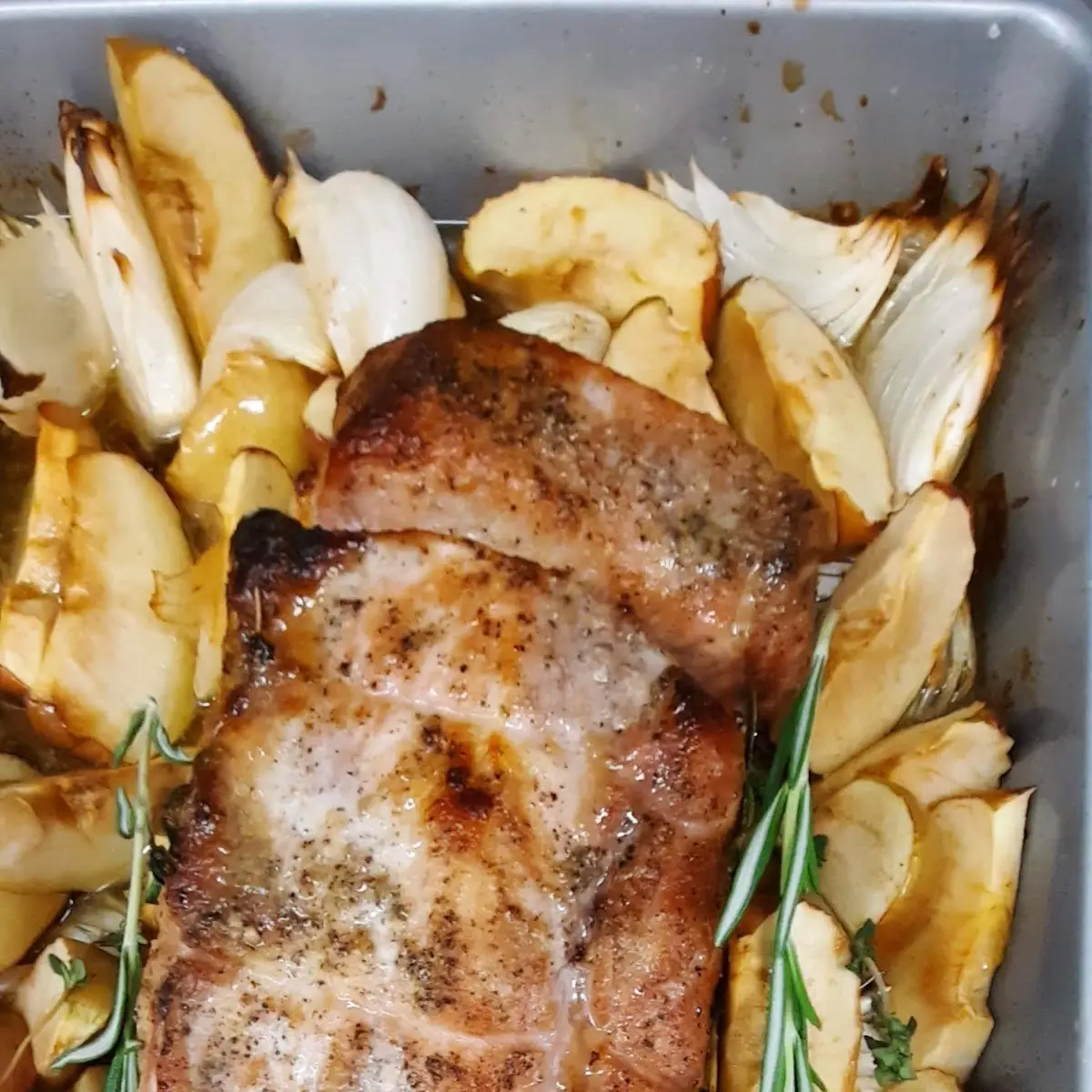 Honey Glazed Roast Pork with Apples