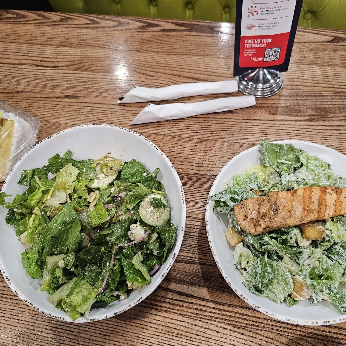 Salmon Caesar Salad and Greek 1 2