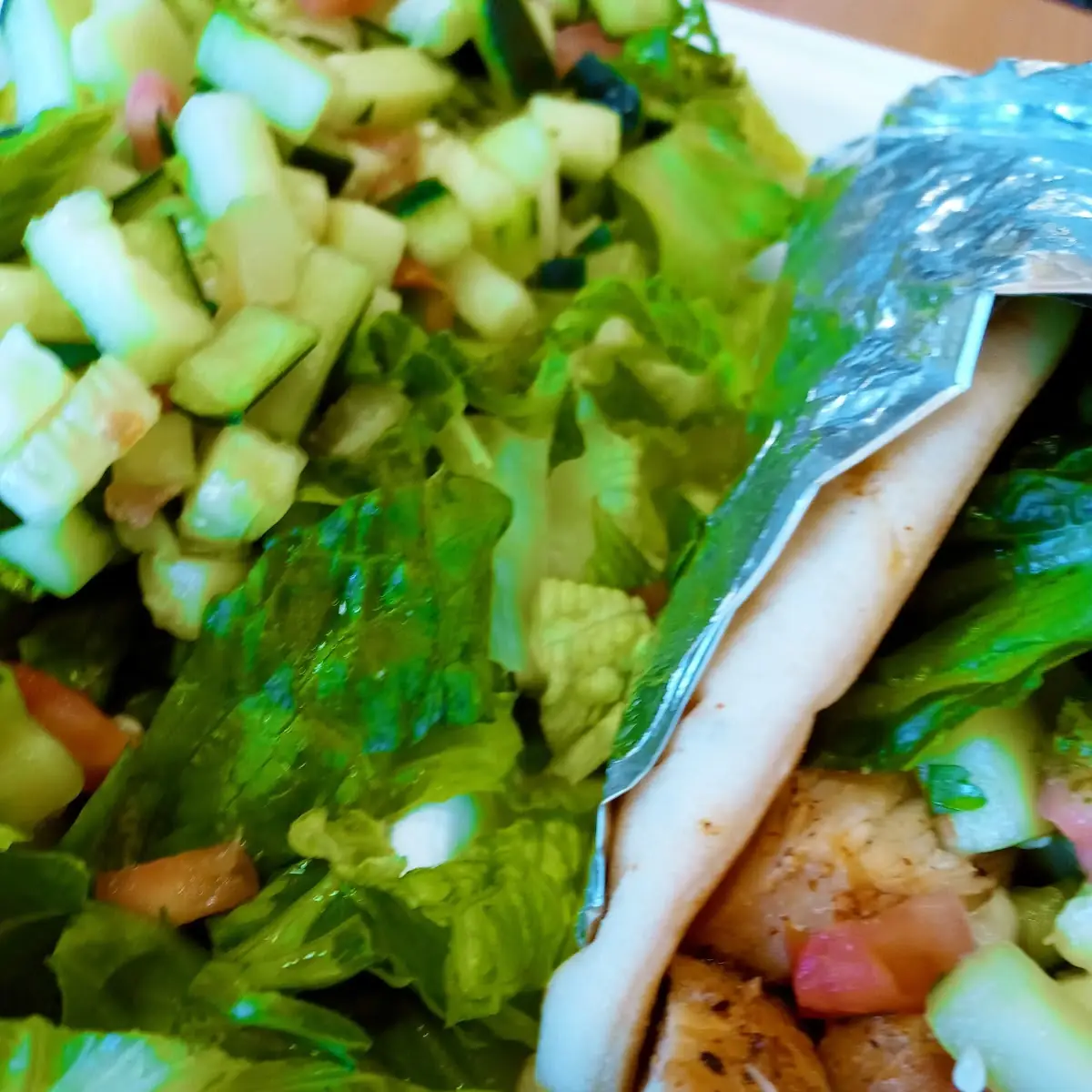 Chicken Gyro Wrap with Salad