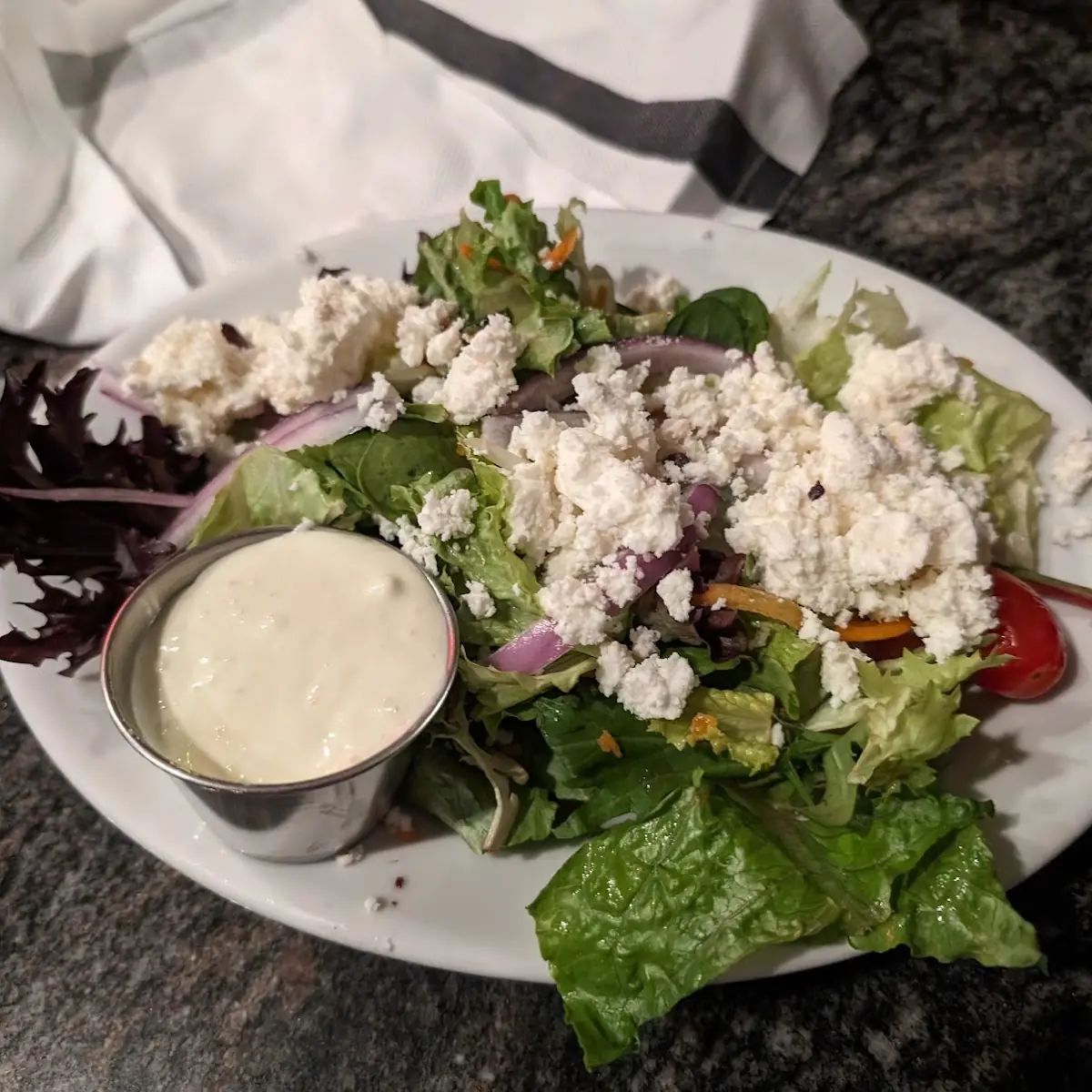 Greek Salad with Blue Cheese