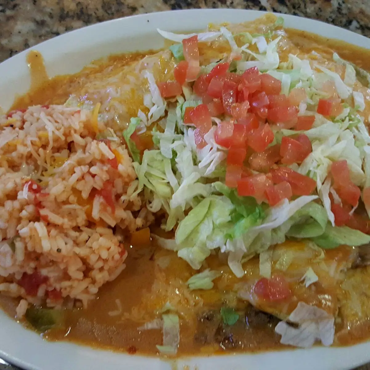 Burrito and Taco Platter Served w Rice & Beans