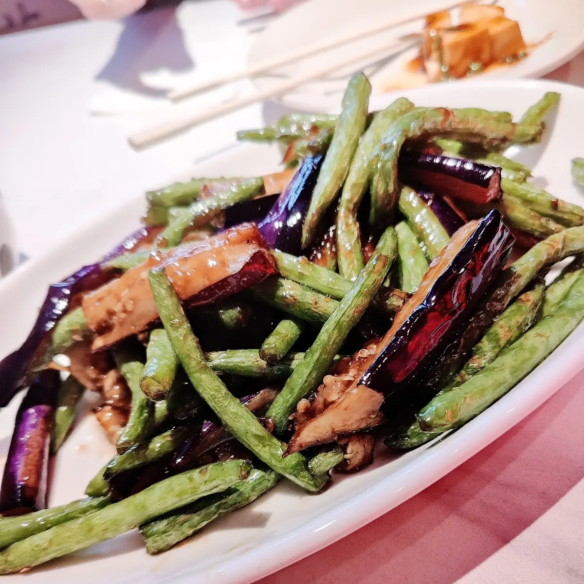 Eggplant with Green Beans Pan Fried Cauliflowe