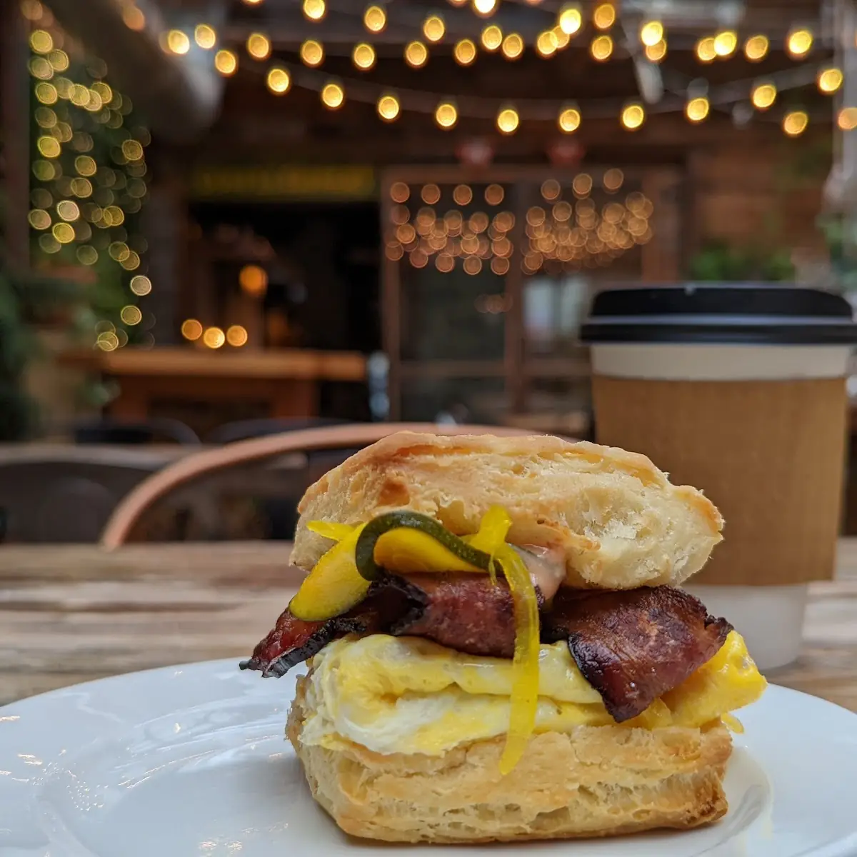 Bacon Egg and Cheese on a Homemade Biscuit
