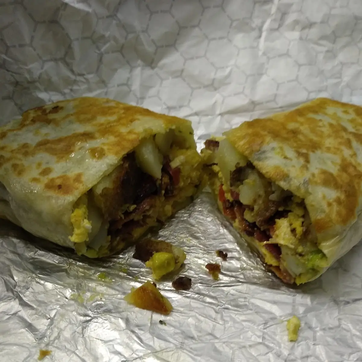 Breakfast Burrito w Bacon and Avocado