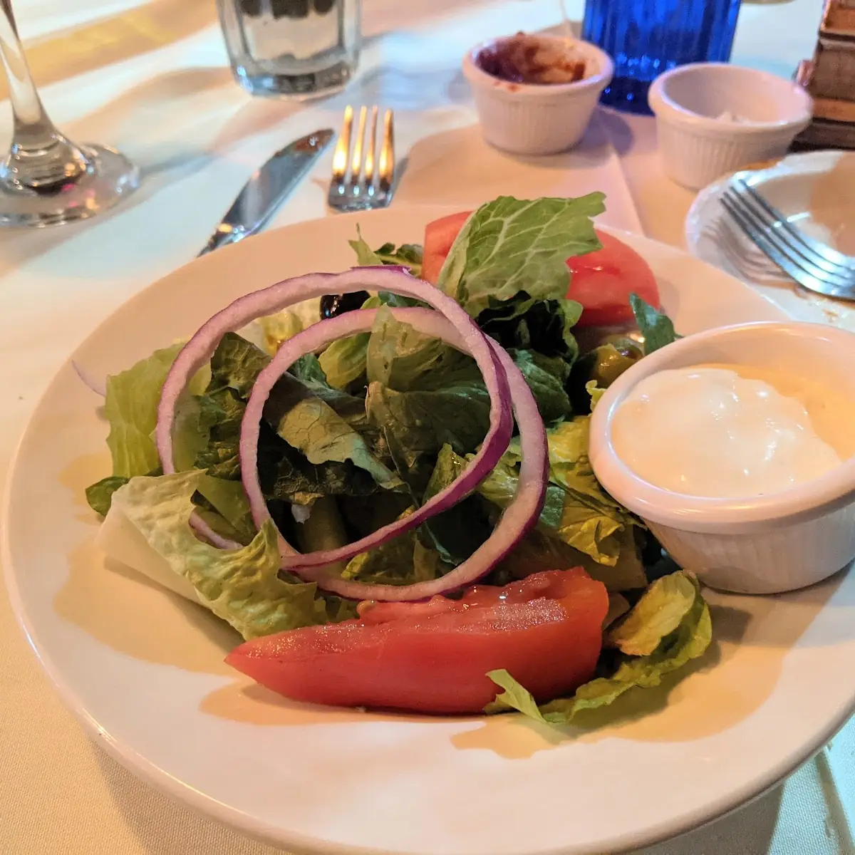 Dinner Salad with Homemade Blue Cheese Dressing