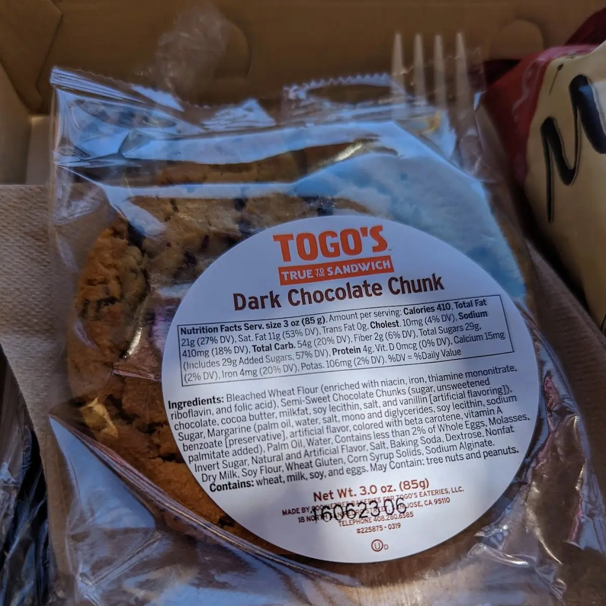 Dark Chocolate Chunk Cookie