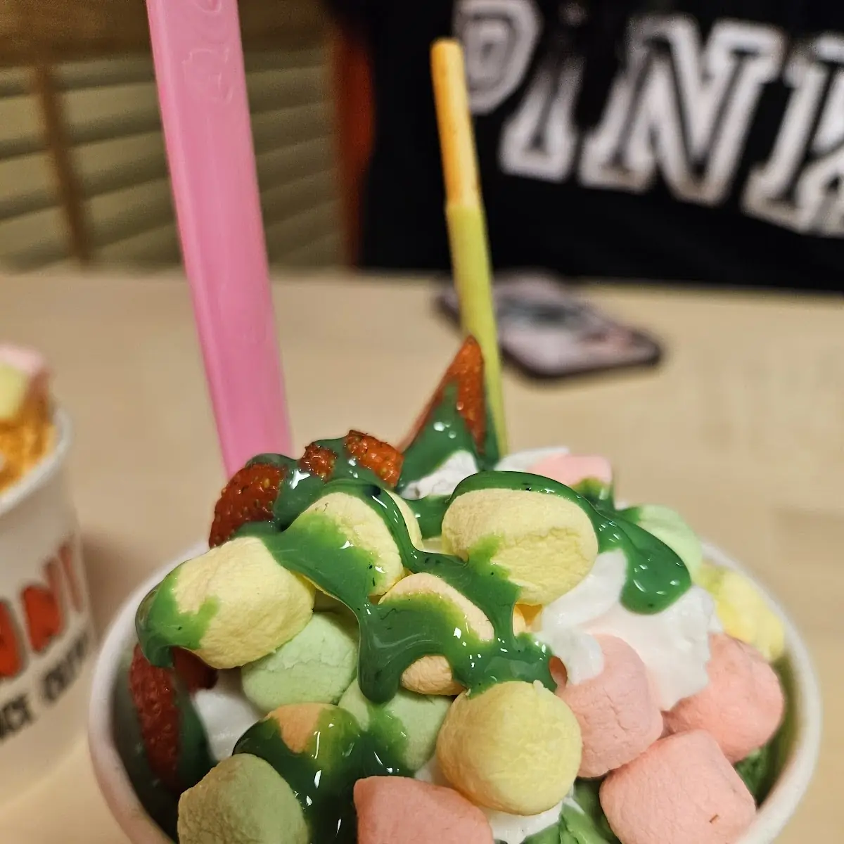 Strawberry Green Tea Ice Cream