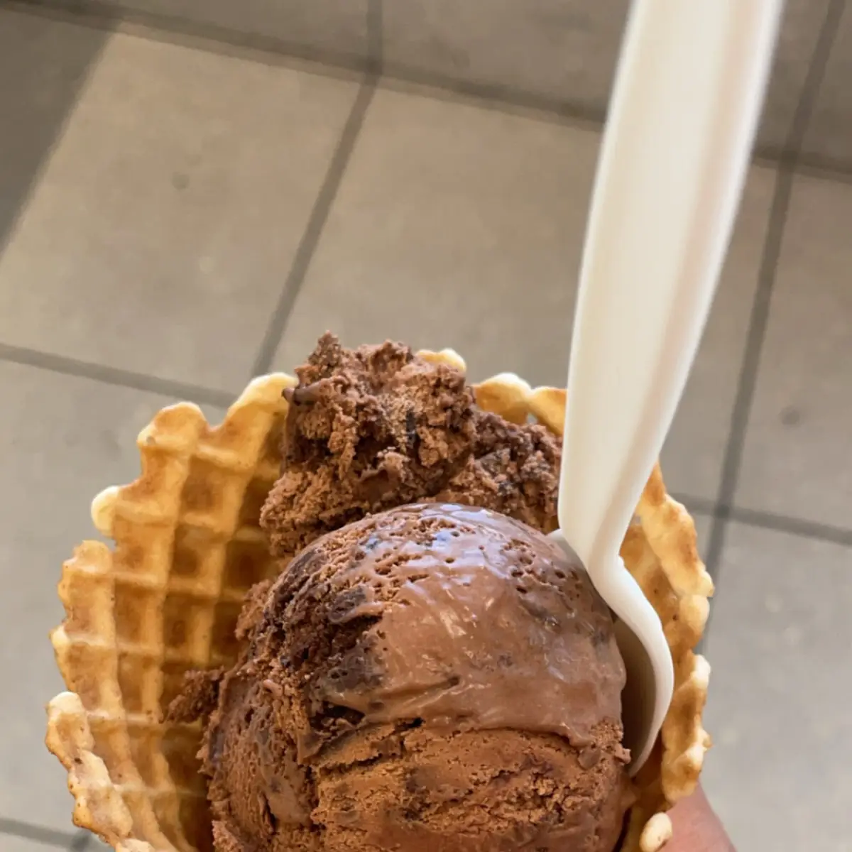 Waffle Cone with Ice Cream
