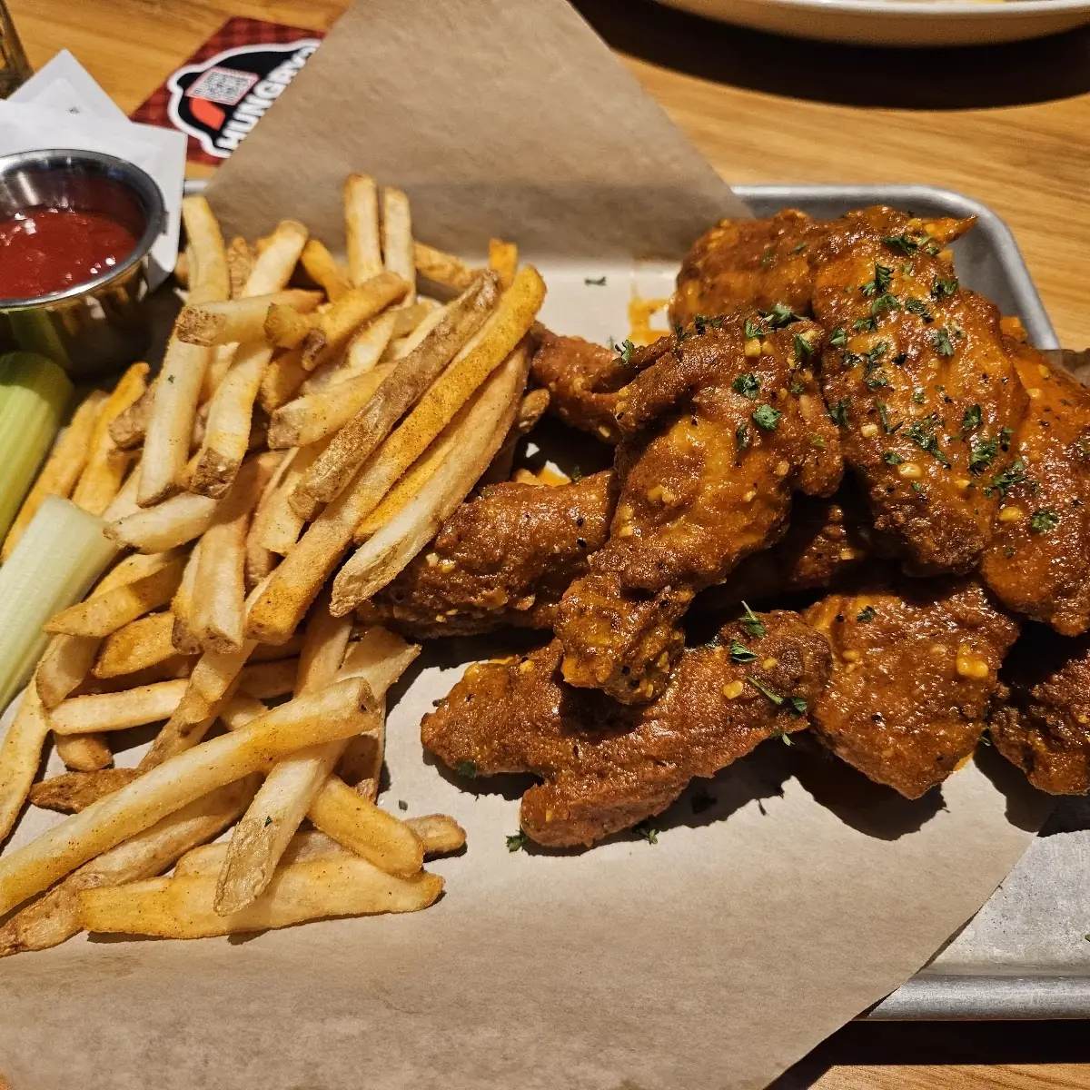 Boneless Wings with Fries