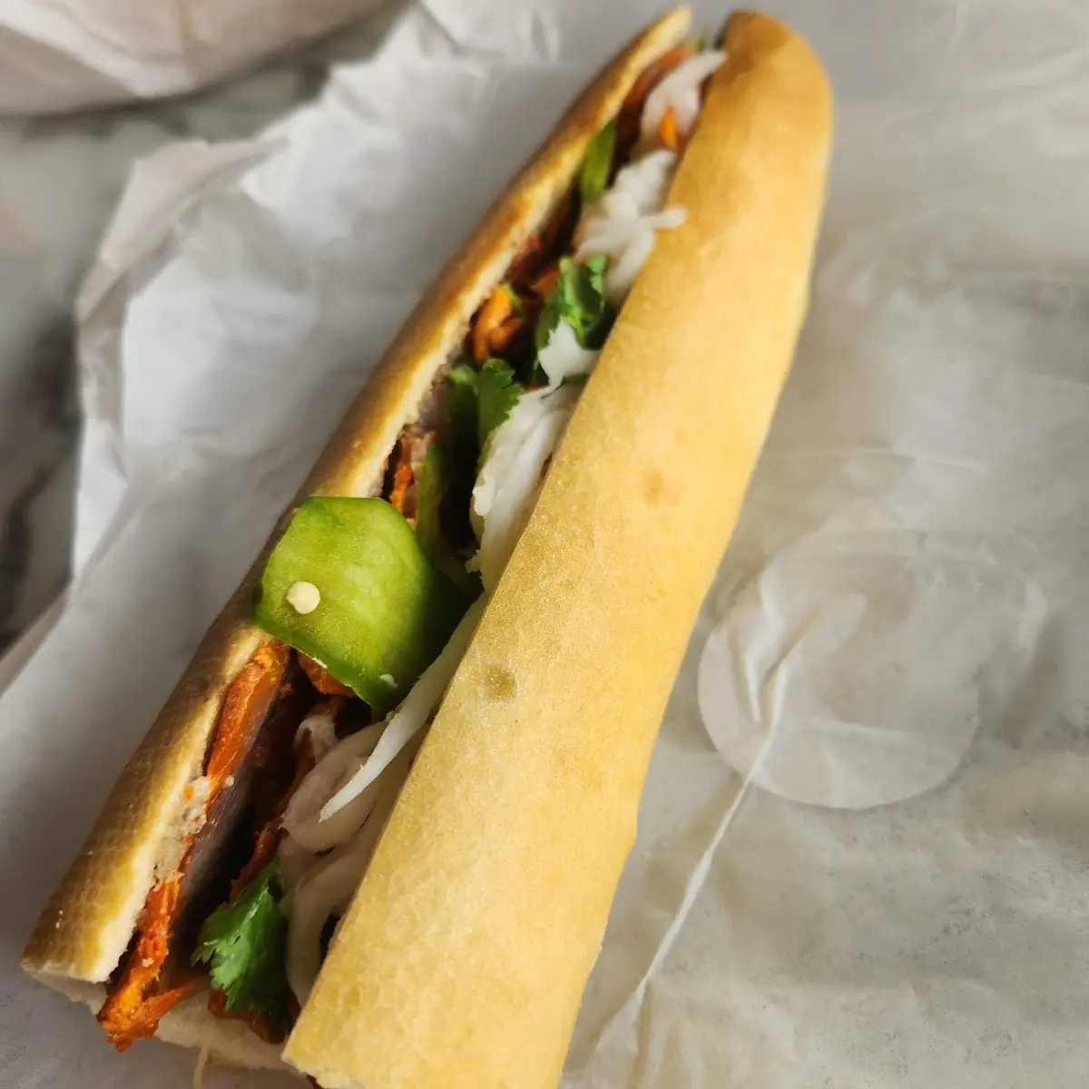 Pate and Pork BBQ Sandwich