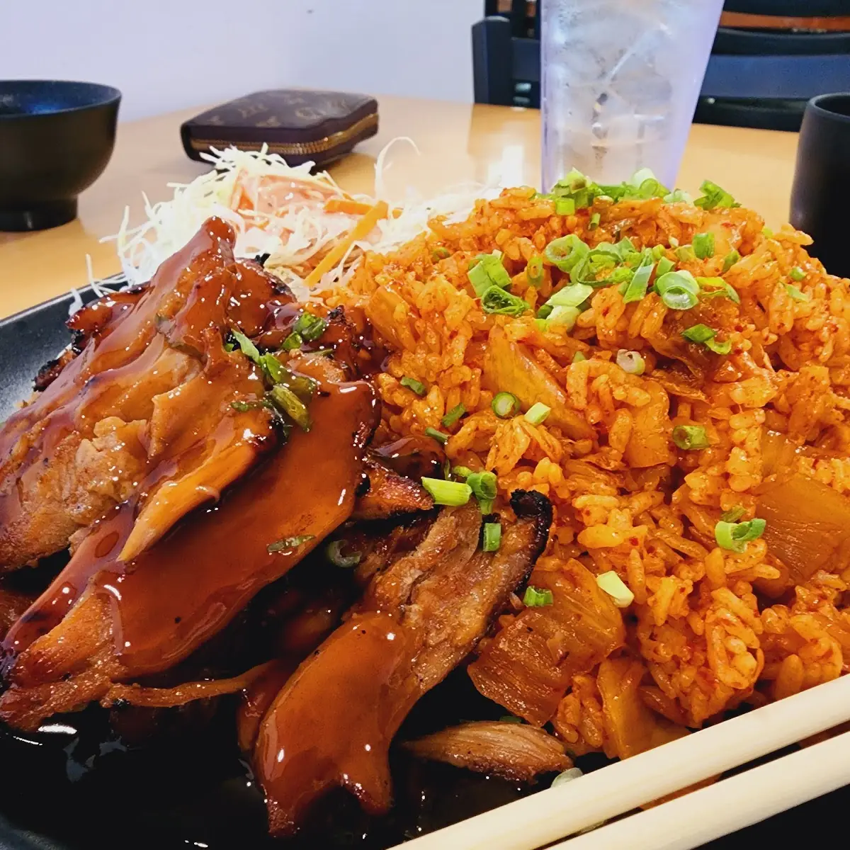 Kimchi Fried Rice with Teriyaki Chicken