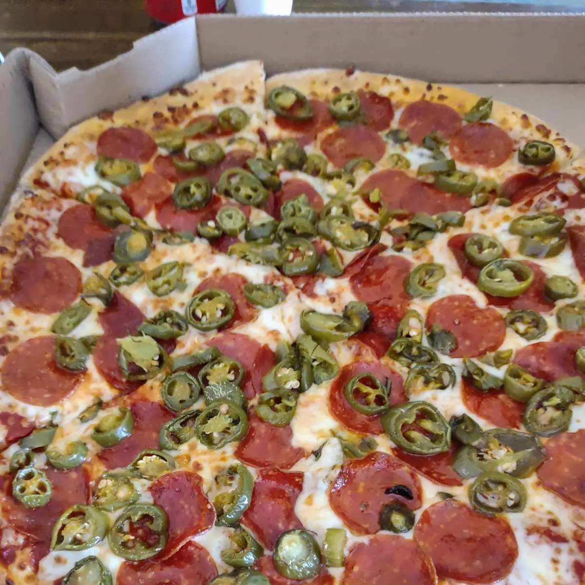Pepperoni Pizza with Jalapeños