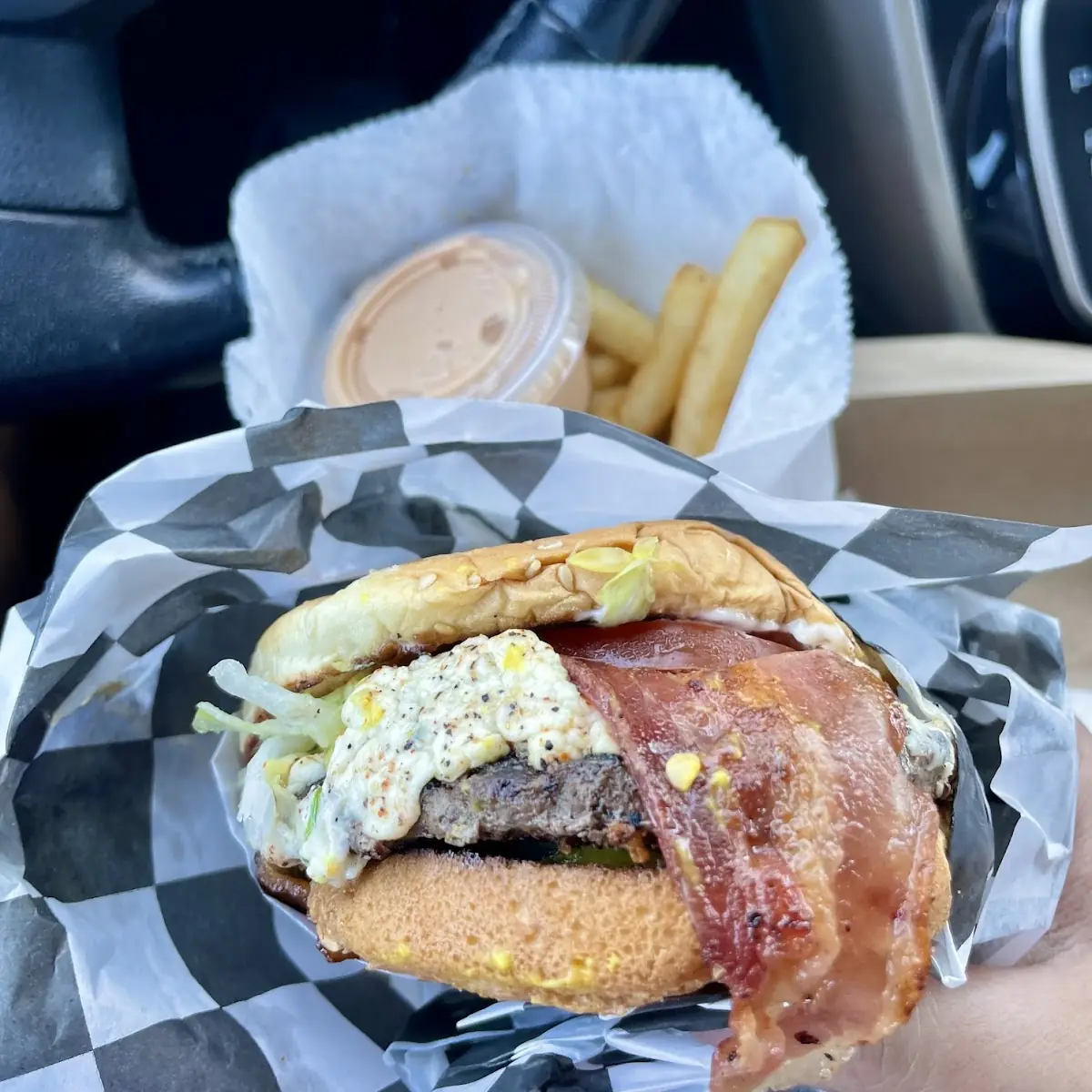 Cajun Bacon Blue Cheese Burger