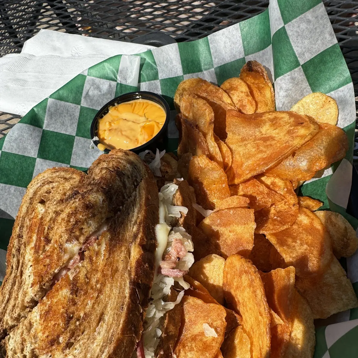 Reuben Sandwich and Kettle Chips