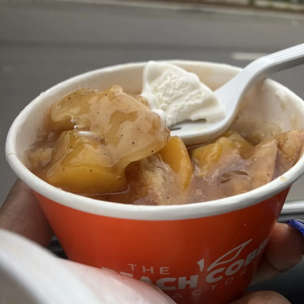 Peach Cobbler with Vanilla Ice Cream on the Side
