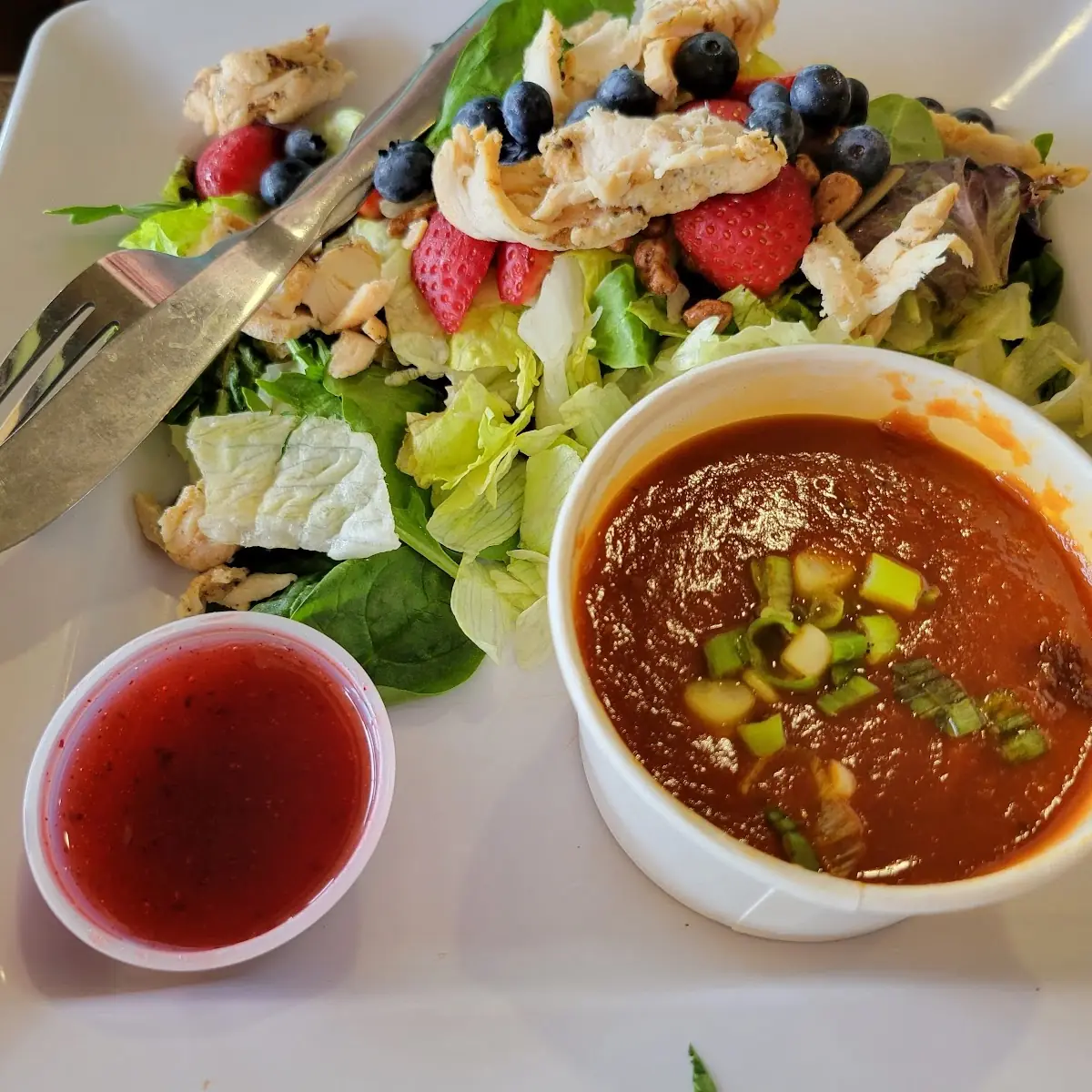 Tomato Basil Soup with Salad