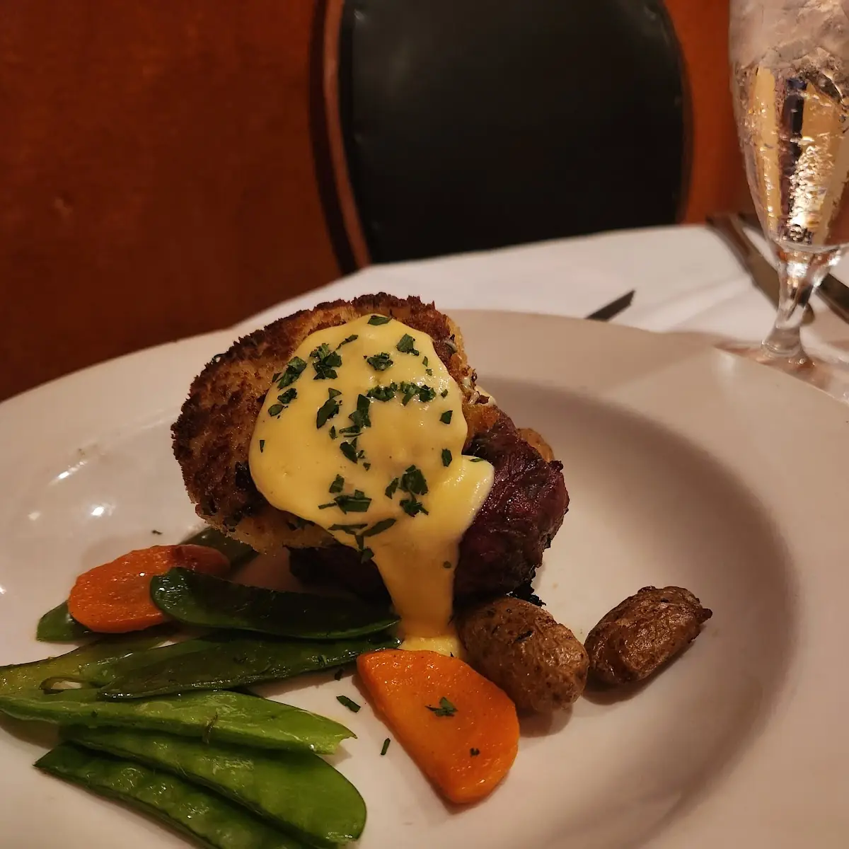Filet Mignon with Crab Cake and Asparagus