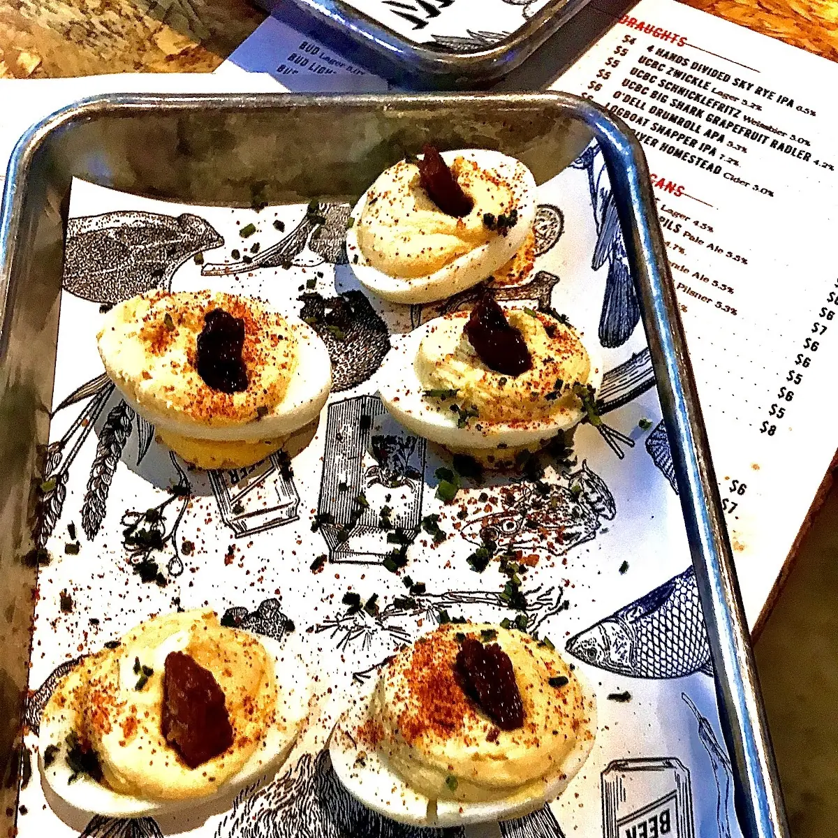 Smoked Deviled Eggs with Turkey Cracklin