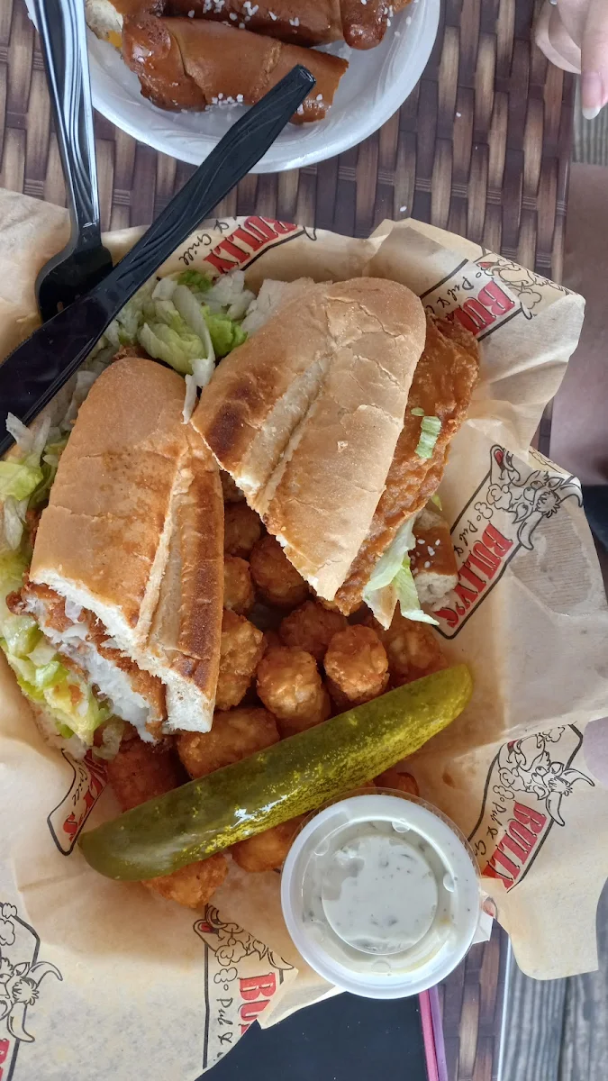 Alaskan Cod Fish Sandwich and Tator Tots