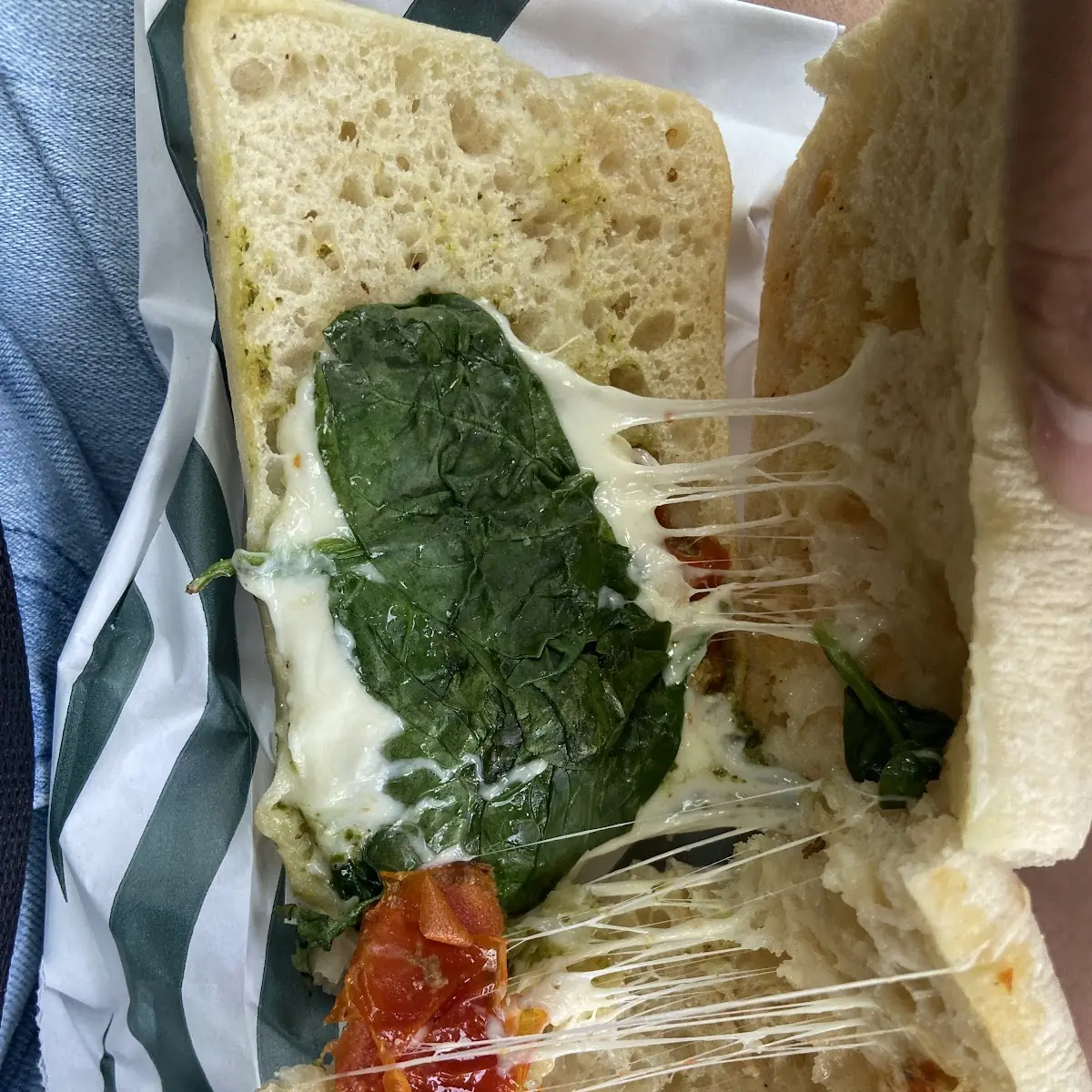 Egg Pesto & Mozzarella Sandwich
