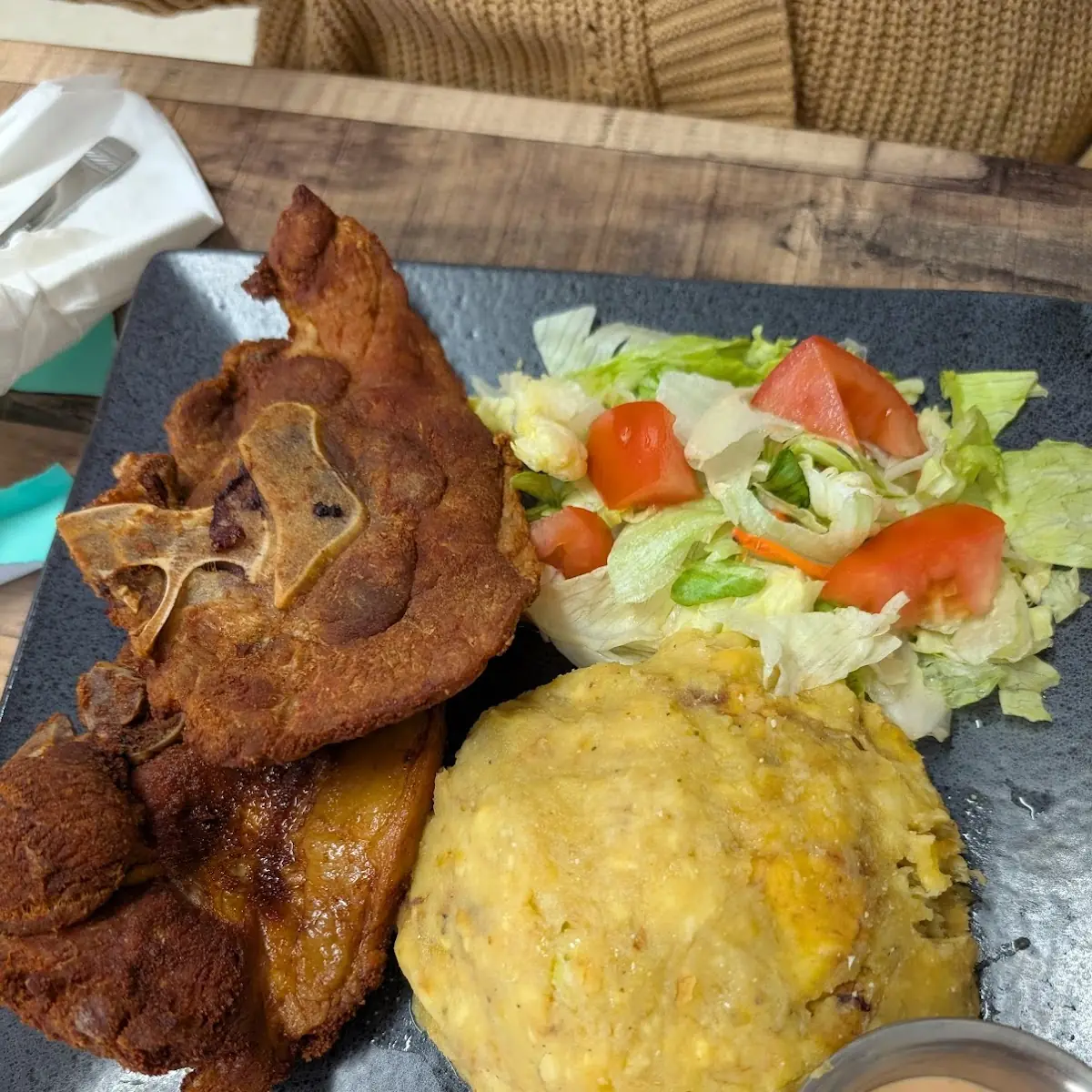 Mofongo with Fried Pork Chop