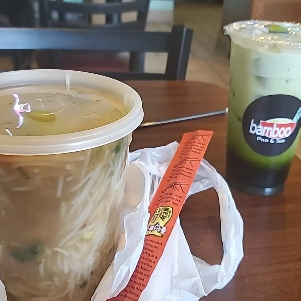 Chicken Pho GA and Green Thai Tea