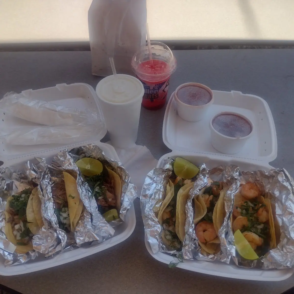 Carnitas Tacos Shrimp Tacos
