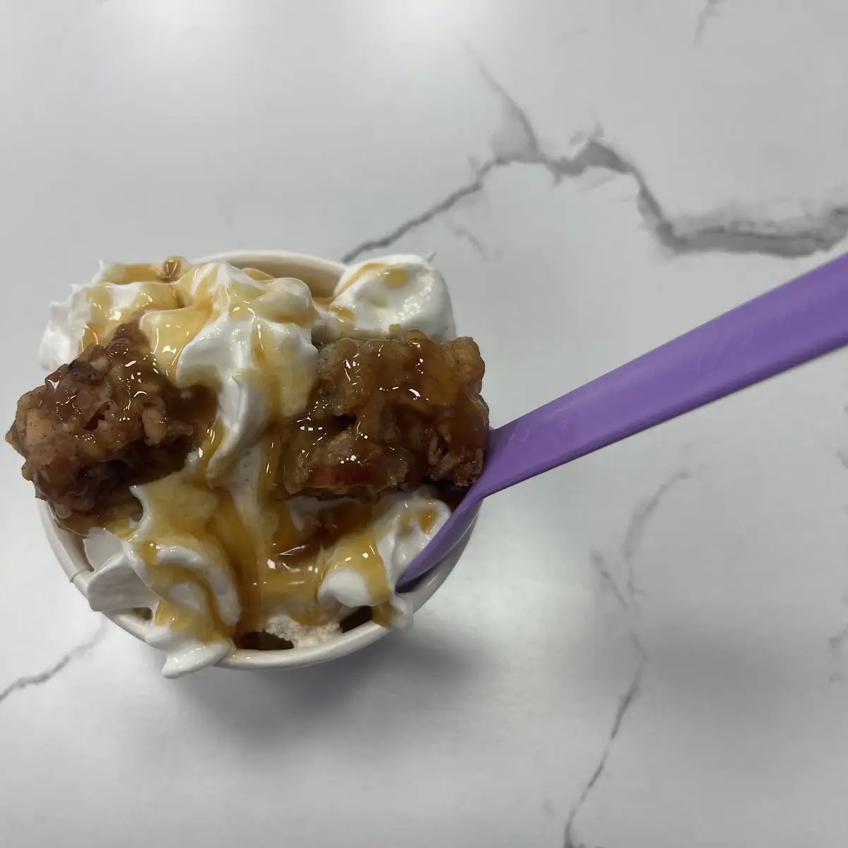 Apple Pie Ice Cream with Caramel Drizzle