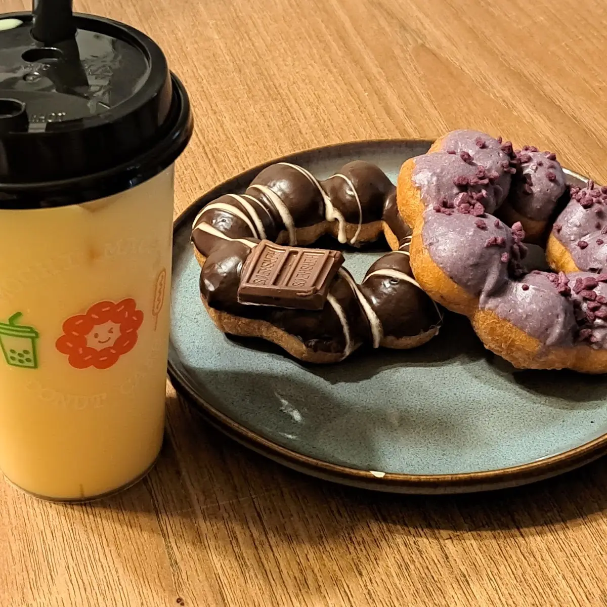 Mochi Donut Mango Bubble Tea